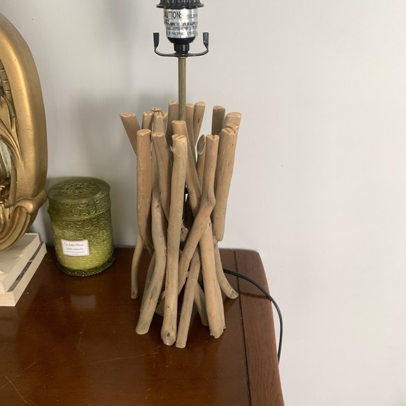 Natural Driftwood Table Lamp Coastal Rustic Wood Branch Accent Light 21" - Picture 5 of 8